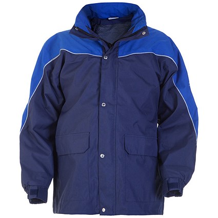 Hydrowear Uitwijk Simply No Sweat Waterproof Parka, Navy Blue & Royal Blue, Medium