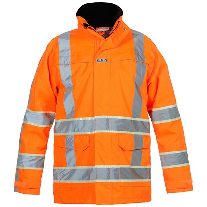 Hydrowear Italie High Visibility Glow In dark Parka, Orange, Medium