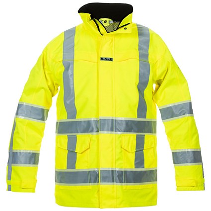 Hydrowear Italie High Visibility Glow In dark Parka, Saturn Yellow, Large