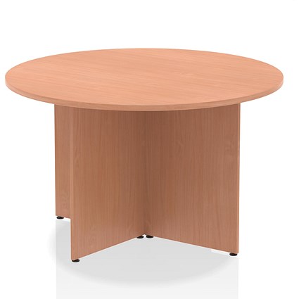 Impulse Circular Table, 1200mm, Beech, Arrowhead Leg