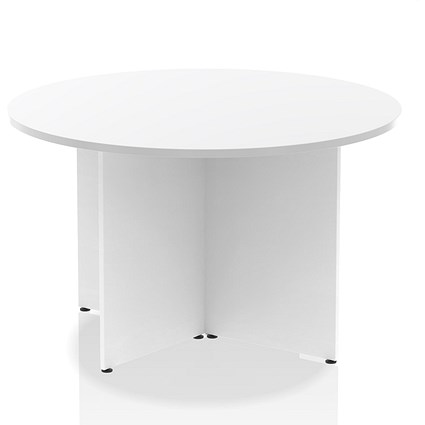 Impulse Circular Table, 1200mm, White, Arrowhead Leg