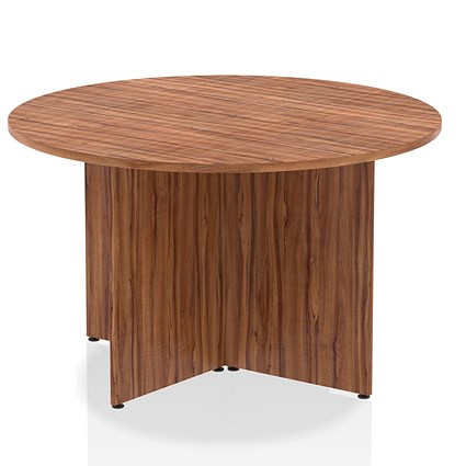 Impulse Circular Table, 1200mm, Walnut, Arrowhead Leg