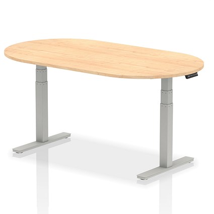 Impulse Sit-Standing Boardroom Table, 1800mm, Silver Leg, Maple