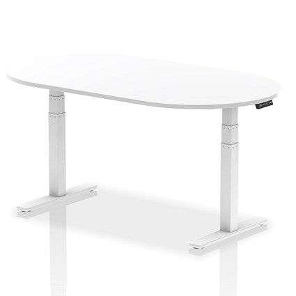 Impulse Sit-Standing Boardroom Table, 1800mm, White Leg, White