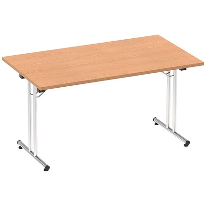 Impulse Rectangular Folding Table, 1400mm, Oak