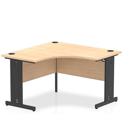 Impulse 1200mm Corner Desk, Black Cable Managed Leg, Maple