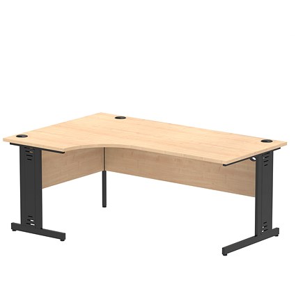 Impulse 1800mm Corner Desk, Left Hand, Black Cable Managed Leg, Maple