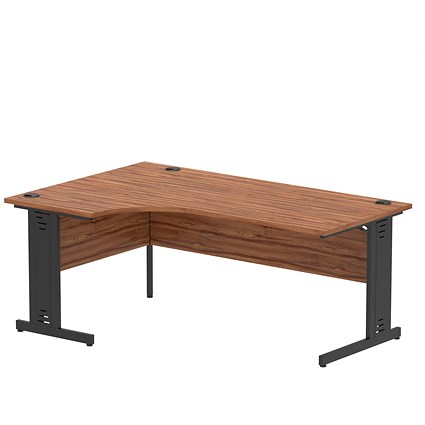 Impulse 1800mm Corner Desk, Left Hand, Black Cable Managed Leg, Walnut