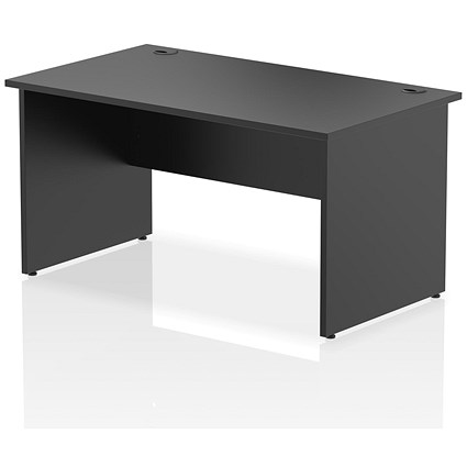 Impulse 1400mm Rectangular Desk, Panel End Leg, Black