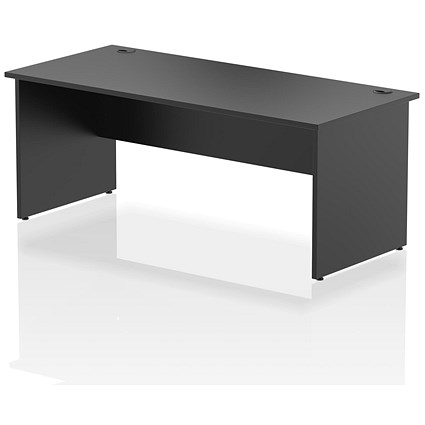 Impulse 1800mm Rectangular Desk, Panel End Leg, Black