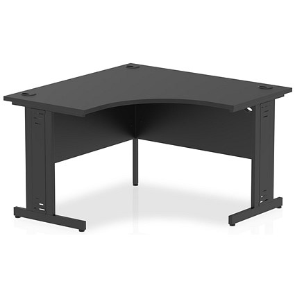 Impulse 1200mm Corner Desk, Black Cable Managed Leg, Black