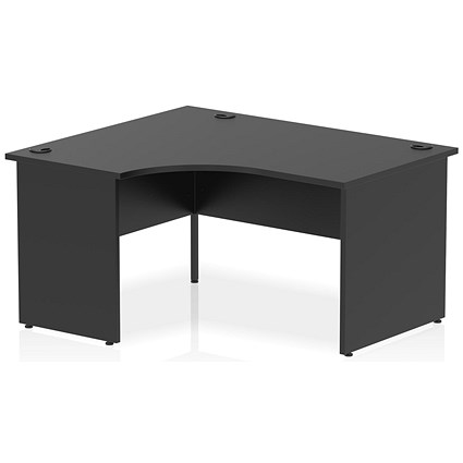 Impulse 1400mm Corner Desk, Left Hand, Panel End Leg, Black