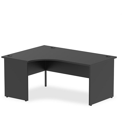 Impulse 1600mm Corner Desk, Left Hand, Panel End Leg, Black