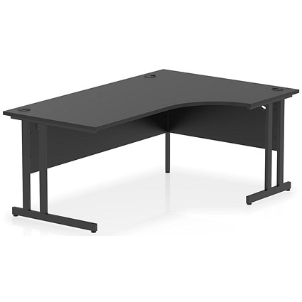 Impulse 1600mm Corner Desk, Right Hand, Black Cantilever Leg, Black