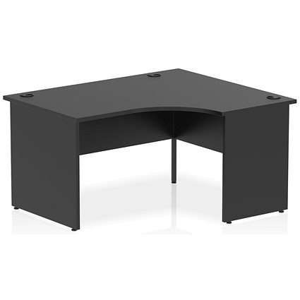 Impulse 1400mm Corner Desk, Right Hand, Panel End Leg, Black