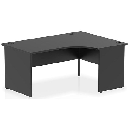 Impulse 1600mm Corner Desk, Right Hand, Panel End Leg, Black