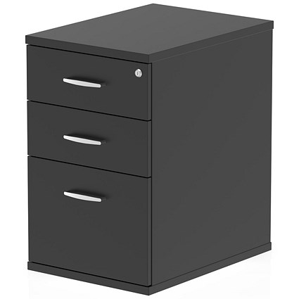 Impulse 3 Drawer Desk High Pedestal, 600mm Deep, Black