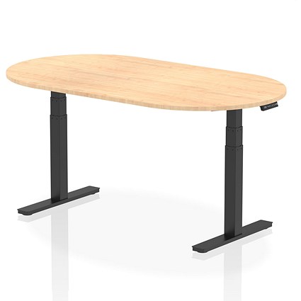 Impulse Sit-Standing Boardroom Table, 1800mm, Black Leg, Maple