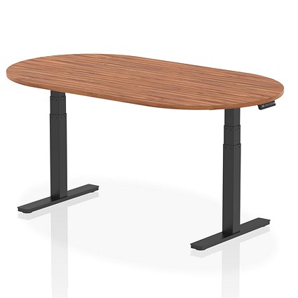 Impulse Sit-Standing Boardroom Table, 1800mm, Black Leg, Walnut