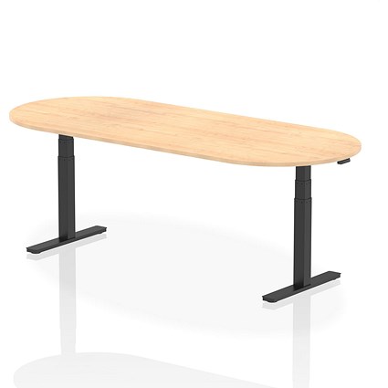 Impulse Sit-Standing Boardroom Table, 2400mm, Black Leg, Maple