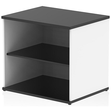 Impulse Two-Tone Desk High Bookcase, 1 Shelf, Black and White