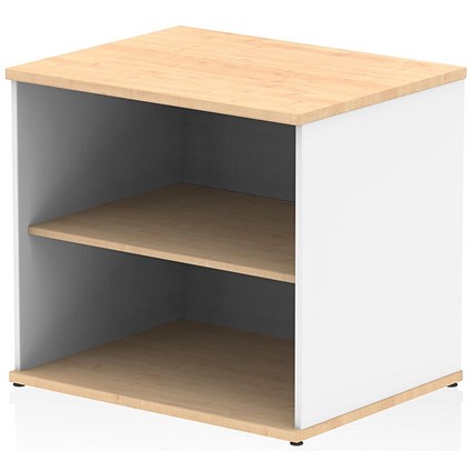 Impulse Two-Tone Desk High Bookcase, 1 Shelf, Maple and White