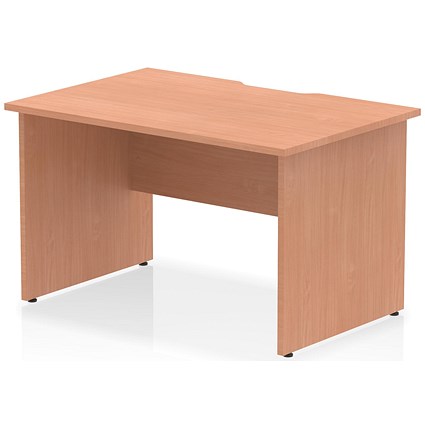 Impulse 1200mm Scalloped Edge Rectangular Desk, Panel End Legs, Beech