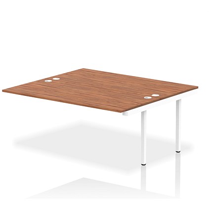 Impulse 2 Person Bench Desk Extension, Back to Back, 2 x 1800mm (800mm Deep), White Frame, Walnut