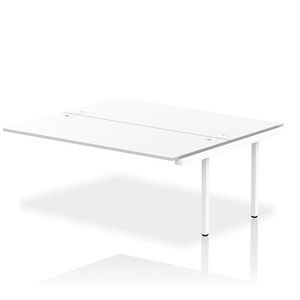 Impulse 2 Person Bench Desk Extension, Back to Back, 2 x 1800mm (800mm Deep), White Frame, White