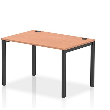 Impulse 1 Person Bench Desk, 1200mm (800mm Deep), Black Frame, Beech