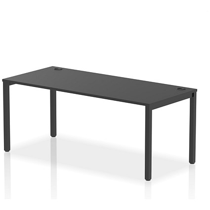 Impulse 1 Person Bench Desk, 1800mm (800mm Deep), Black Frame, Black