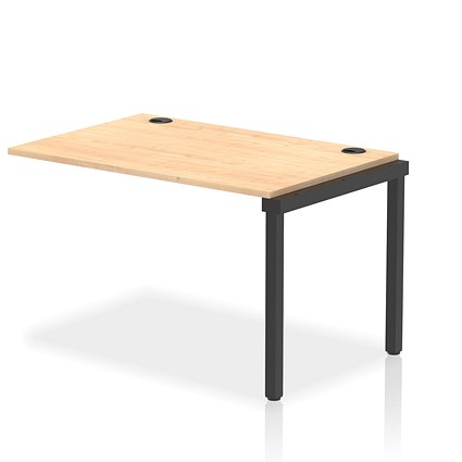 Impulse 1 Person Bench Desk Extension, 1200mm (800mm Deep), Black Frame, Maple