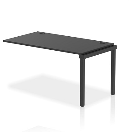 Impulse 1 Person Bench Desk Extension, 1400mm (800mm Deep), Black Frame, Black