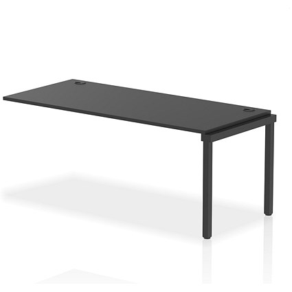 Impulse 1 Person Bench Desk Extension, 1800mm (800mm Deep), Black Frame, Black