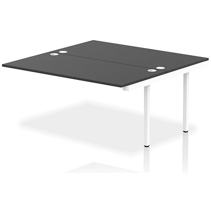 Impulse 2 Person Bench Desk Extension, Back to Back, 2 x 1600mm (800mm Deep), White Frame, Black