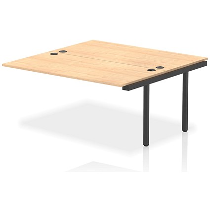 Impulse 2 Person Bench Desk Extension, Back to Back, 2 x 1600mm (800mm Deep), Black Frame, Maple