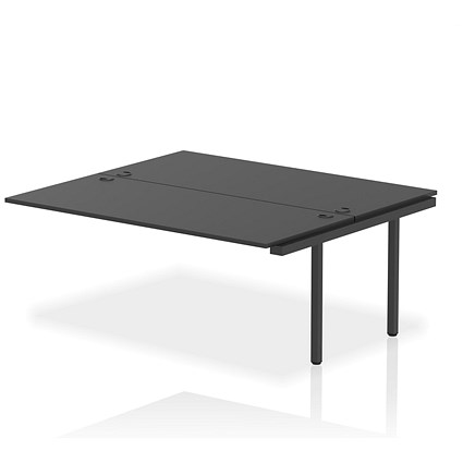 Impulse 2 Person Bench Desk Extension, Back to Back, 2 x 1800mm (800mm Deep), Black Frame, Black