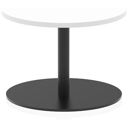 Italia Poseur Round Table, 600mm Wide, 475mm High, White