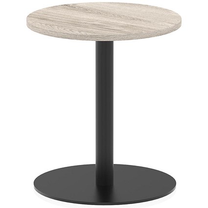 Italia Poseur Round Table, 600mm Wide, 720mm High, Grey Oak