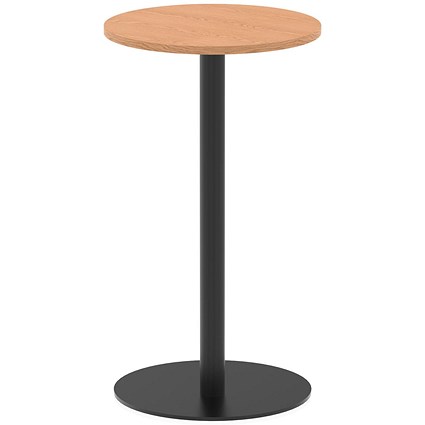 Italia Poseur Round Table, 600mm Wide, 1145mm High, Oak