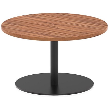 Italia Poseur Round Table, 800mm Wide, 475mm High, Walnut