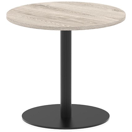 Italia Poseur Round Table, 800mm Wide, 720mm High, Grey Oak