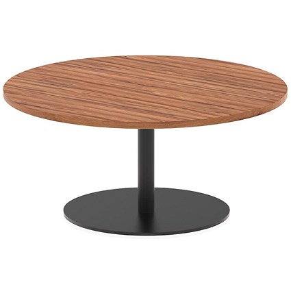 Italia Poseur Round Table, 1000mm Wide, 475mm High, Walnut