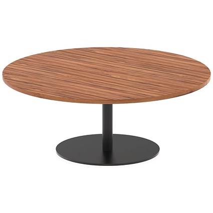 Italia Poseur Round Coffee Table, 1200mm Wide, 475mm High, Walnut