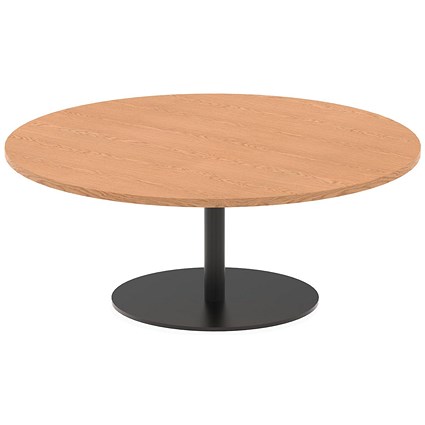 Italia Poseur Round Coffee Table, 1200mm Wide, 475mm High, Oak