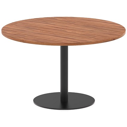 Italia Poseur Round Table, 1200mm Wide, 720mm High, Walnut