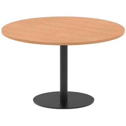 Italia Poseur Round Table, 1200mm Wide, 720mm High, Oak