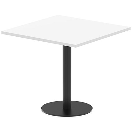 Italia Poseur Square Table, 800mm Wide, 720mm High, White