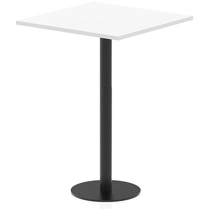 Italia Poseur Square Table, 800mm Wide, 1145mm High, White