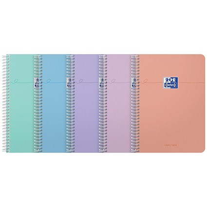 Oxford Smart Pastel Notebook, A5, Ruled, 160 Pages, Assorted, Pack of 5